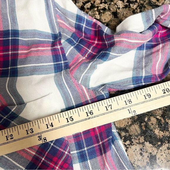 Rails Plaid Flannel Shirt Pink Blue White Rayon  Button Front Women's Size S - Picture 4 of 6